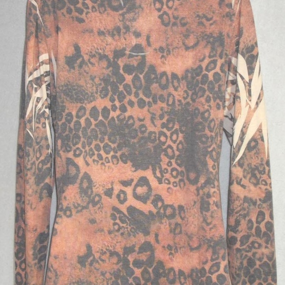 SPICE & ROSES knit top Leopard Embellished sz L - Picture 5 of 6